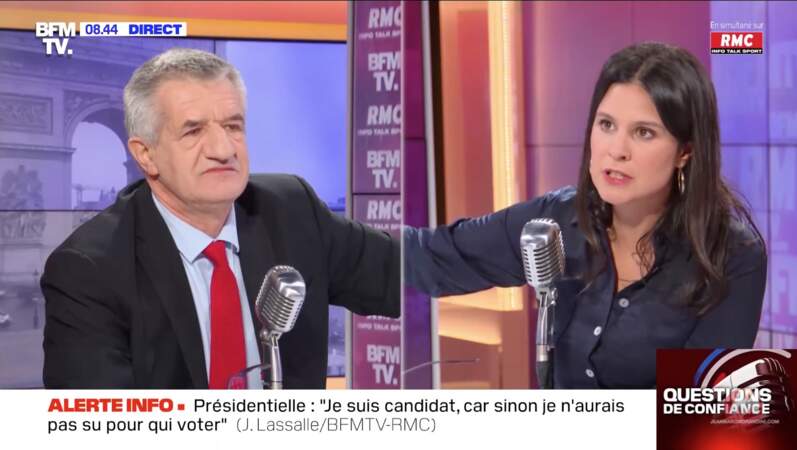 "Vous pouvez partir !” : gros clash entre Apolline de Malherbe et Jean Lassalle sur BFMTV, le vendredi 1er avril 2022.