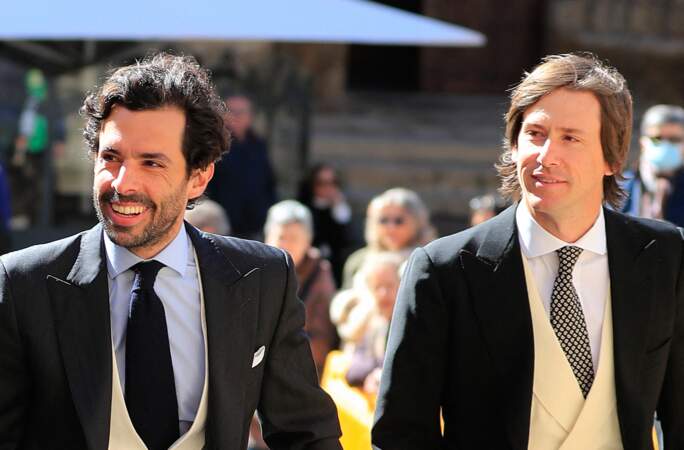 Alonso Aznar Botella et Felipe Cortina au mariage d'Isabelle Junot et Alvaro Falco, le 2 avril 2022.