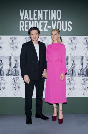 Brooklyn Beckham et sa fiancée Nicola Peltz au défilé Valentino, le 1er octobre 2021