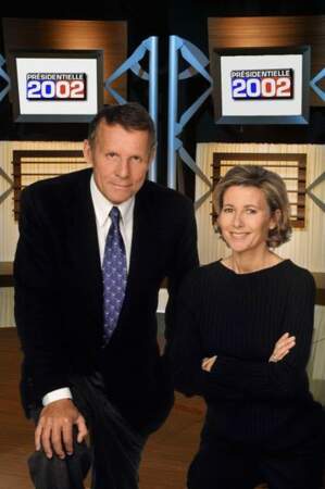 Patrick Poivre d'Arvor et Claire Chazal ont présenté les soirées de l'élection présidentielle 2002.