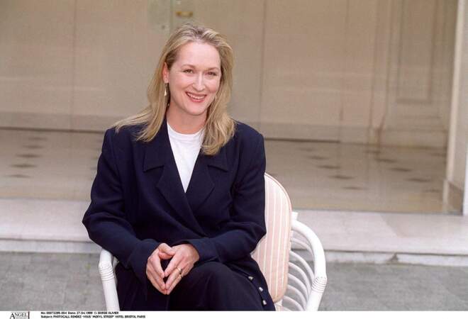Meryl Streep à l'hôtel Bristol, à Paris, en 1999.