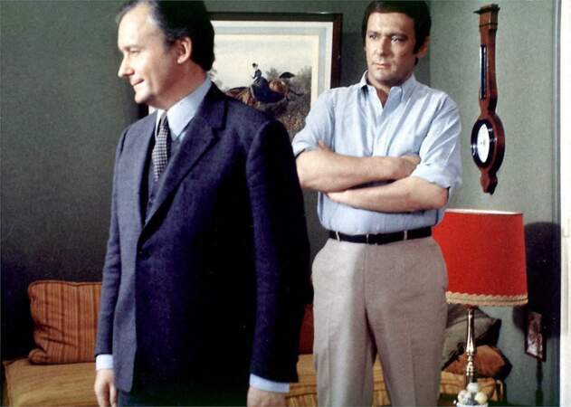 Michel Bouquet et Michel Duchaussoy sur un tournage en 1969
