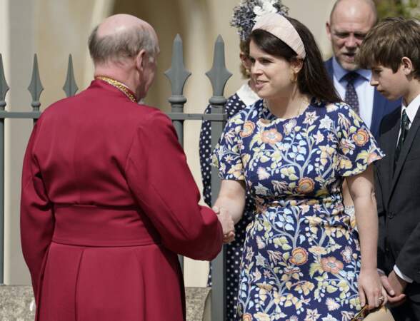 La princesse Eugenie d'York était présente à la chapelle Saint-Georges de Windsor pour la messe de Pâques, le 17 avril 2022. 