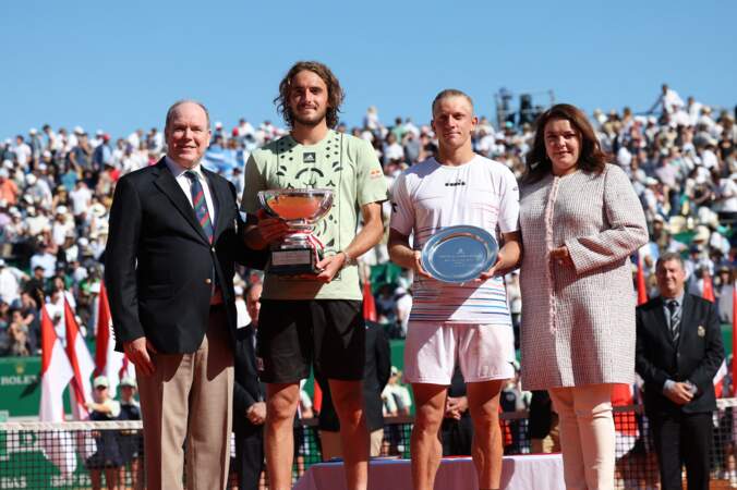Amateur de sport, le prince Albert II était à la finale du tournoi Masters 1000 de Monte-Carlo à Roquebrune-Cap-Martin, le 17 avril 2022
