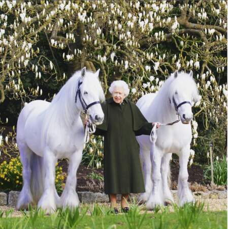La reine Elizabeth II toute pimpante pour fêter ses 96 ans, le jeudi 21 avril 2022.