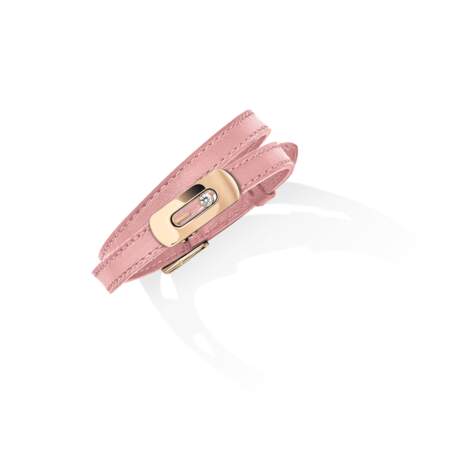 Bracelet My Move Cuir Baby Pink et Or Rose, Messika Paris, à partir de 1 090€
