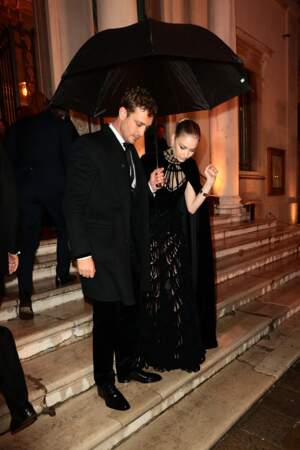 Beatrice Borromeo a choisi une robe haute couture de la griffe Dior pour assister au gala, samedi 23 avril 