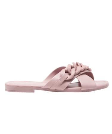 Mules rose 100% synthétique , Gemo, 24,99€