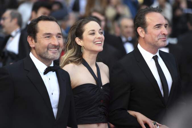 Gilles Lellouche, Marion Cotillard, Jean Dujardin à la première du film "La belle époque" lors du 72ème Festival International du Film de Cannes. Le 20 mai 2019.
