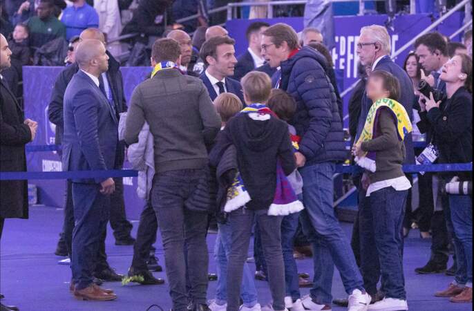 L’amour du ballon rond est une affaire de famille chez les Macron-Auzière, les petits enfants de la première dame étaient au stade de France, samedi 7 mai 2022