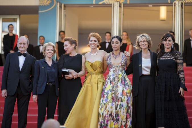 Pierre Lescure, Frédérique Bredin, Emmanuelle Bercot, Eva Husson, Golshifteh Farahani, Françoise Nyssen, Didar Domehri au Festival de Cannes le 12 mai 2018.
