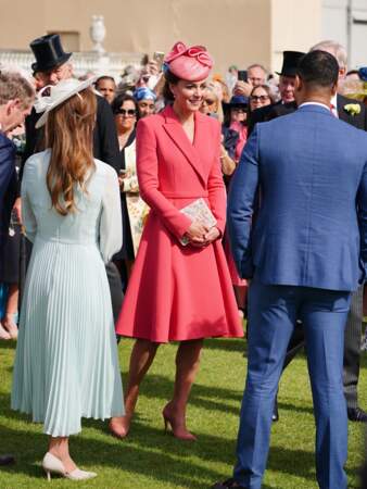 Kate Middleton est tendance avec un total look rose, la couleur de ce  printemps/été 2022. Royal Garden Party à Buckingham Palace, le 18 mai 2022.