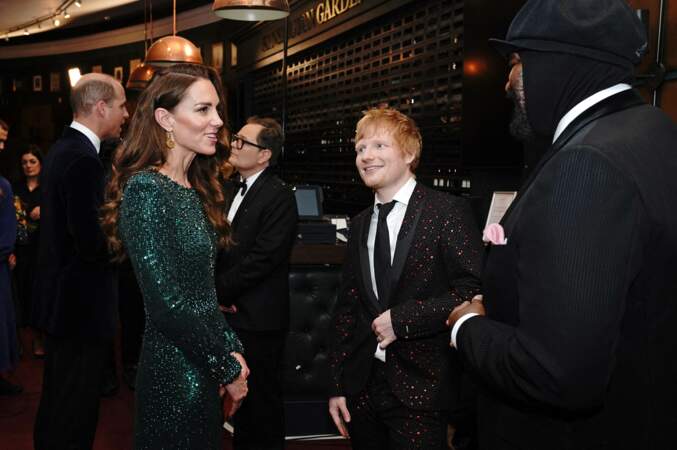 Ed Sheeran  et Kate Middleton au Royal Albert Hall à Londres, le 18 novembre 2021