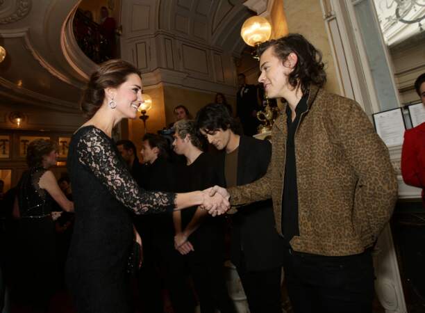 Kate Middleton et  Harry Styles lors du  "Royal Variety Performance", le 13 novembre 2014