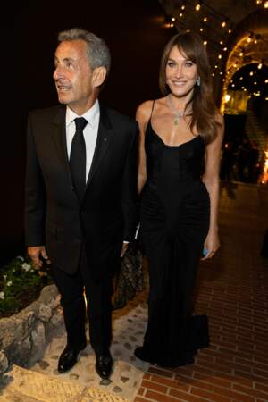 Carla Bruni et son mari Nicolas Sarkozy très élégants à la soirée "Women In Motion" par Kering le 22 mai 2022