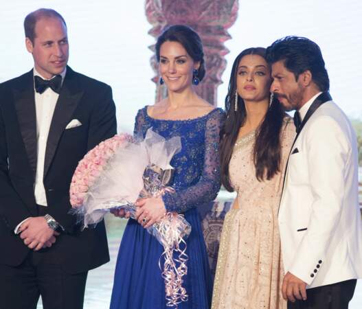 La duchesse de Cambridge avec Shahrukh Khan en Inde, le 10 avril 2016