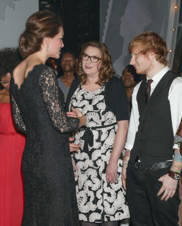 Kate Middleton et Ed Sheeran au "Royal Variety Performance" en novembre 2014