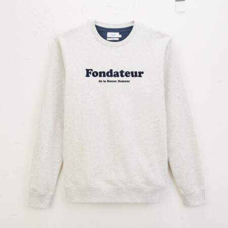 Sweat-shirt « fondateur de la bonne humeur », Jules, 35,99€