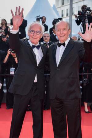 Jean-Pierre et Luc Dardenne sur le tapis rouge pour la cérémonie de clôture du Festival de Cannes, le 28 mai 