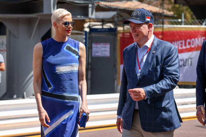 Le Prince Albert II de Monaco et de la princesse Charlene ensemble pour la journée des qualifications du Grand Prix de Monaco 2022 de F1