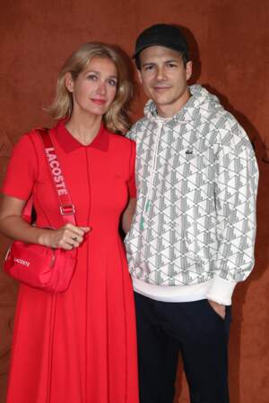 Caroline Anglade et son compagnon Nicolas Moreau au village (Jour 2) lors des Internationaux de France de Tennis de Roland Garros 2022, à Paris, France, le 23 mai 2022.