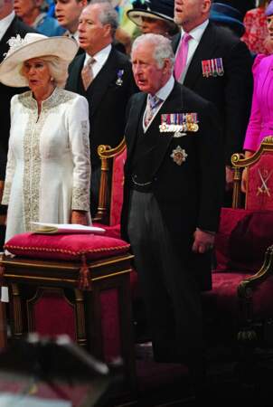 La reine Elizabeth II ne pouvant assister à la messe du Jubilé a été remplacée par son fils le prince Charles, le 3 juin 2022