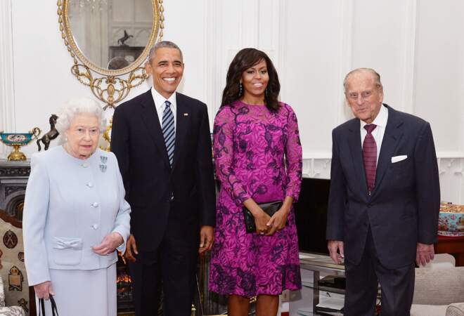 Elisabeth II et le couple Obama