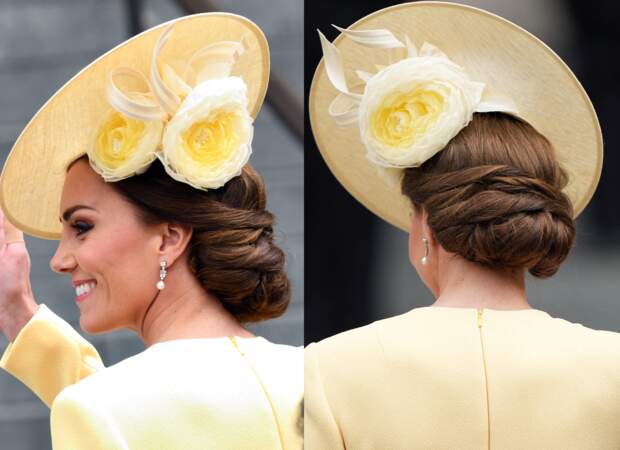 Kate Middleton porte un superbe chignon bas tressé de torsades