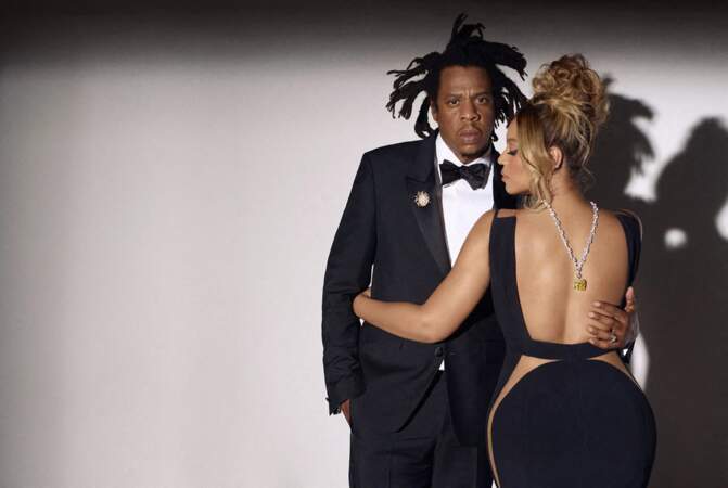 Beyonce et son mari Jay Z plus amoureux que jamais lors de la campagne publicitaire "About Love" du joaillier Tiffany & Co, en septembre 2021. 