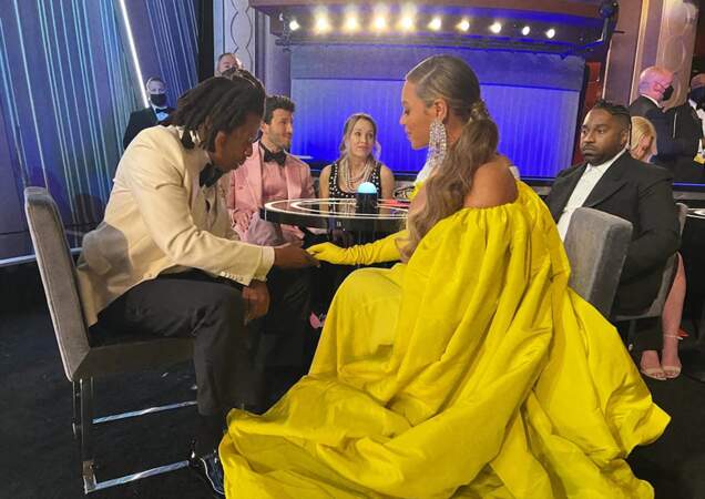 Beyonce et son mari Jay-Z, inséparables lors de la 94ème Cérémonie des Oscars à Los Angeles, le 27 mars 2022