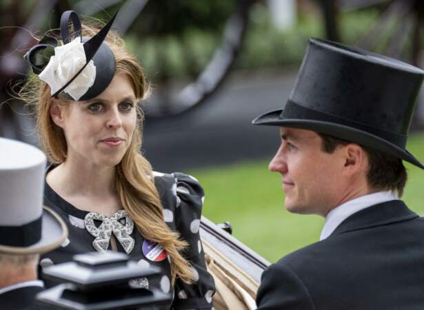 La princesse Beatrice d'York était accompagnée de son mari Edoardo Mapelli Mozzi lors du cinquième et dernier jour de la Royal Ascot 2022, à l'hippodrome d'Ascot, Berkshire, Royaume Uni, le 18 juin 2022.