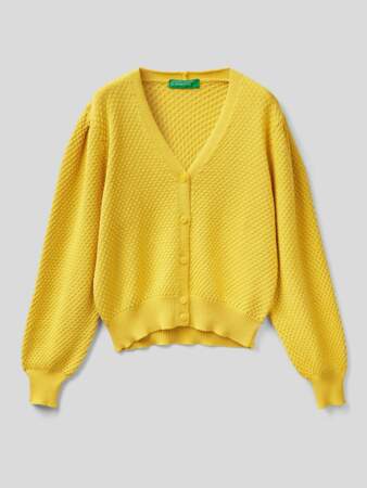 Gilet court en coton tricot, United Colors of Benetton, 69,95€