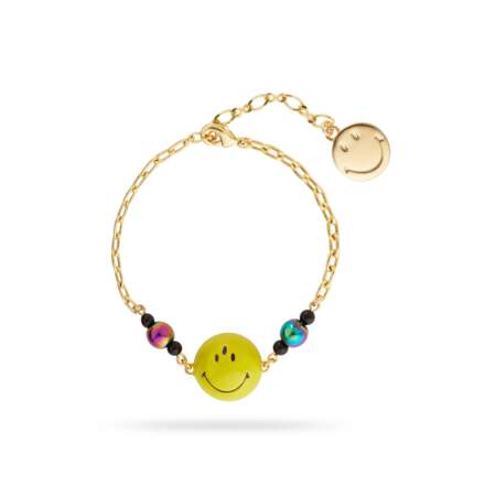 Bracelet fin Smiley® à trois yeux et perles, Les Néréides, 110€