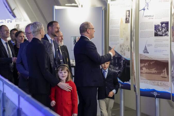 La famille royale monégasque durant l'inauguration de l'exposition "Sailing the Sea of Science", en Norvège, le 22 juin.