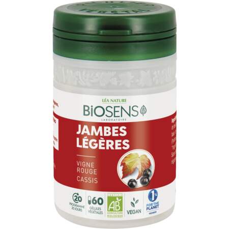 Jambes Légères Bio, Biosens Laboratoire, 6,95€ le pilulier de 60 gélules végétales