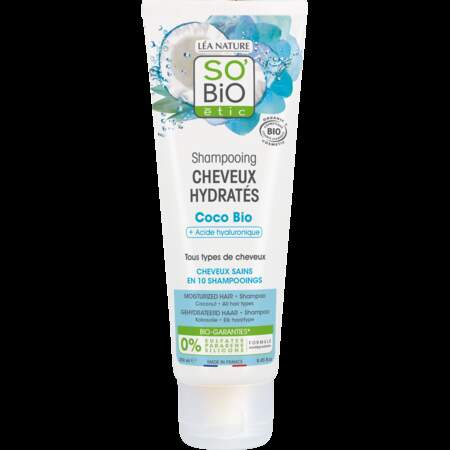 Shampoing Cheveux Hydratés Coco Bio et acide hyaluronique So’Bio étic, 4,75 €