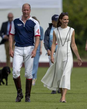 Kate Middleton et le Pince William participent à un match de polo caritatif, le 6 juillet 2022