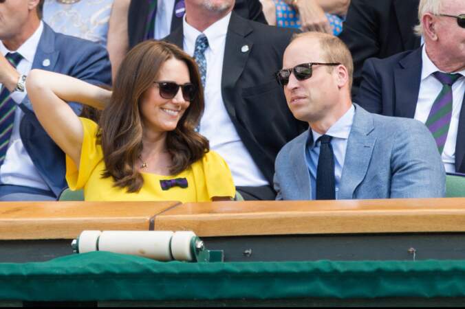 Le prince William et Kate Middleton dans les tribunes de Wimbledon, le 15 juillet 2018