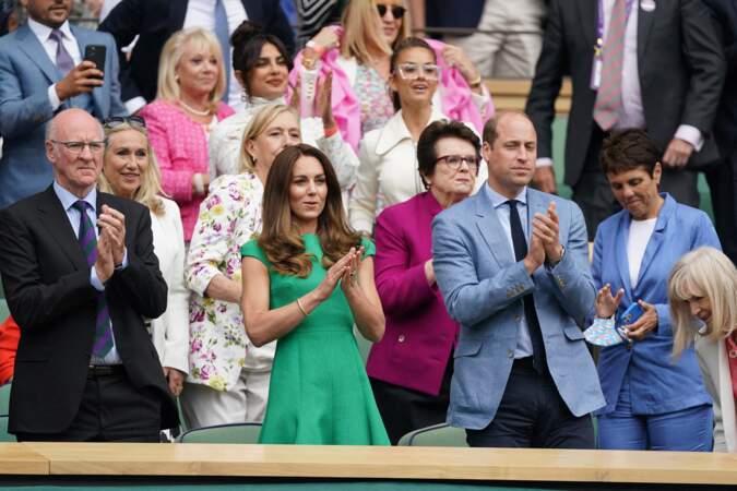 Le prince William et Kate Middleton dans les tribunes du tournoi de tennis de Wimbledon, le 10 juillet 2021.