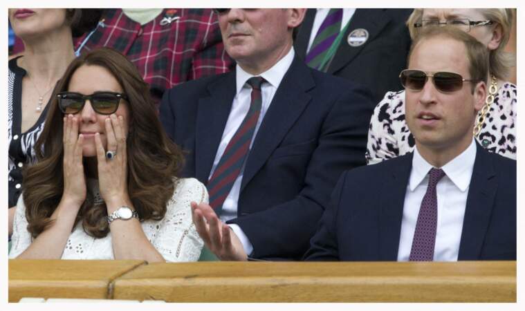 Catherine Kate Middleton et le prince William au tournoi de tennis de Wimbledon à Londres le 2 juillet 2014.