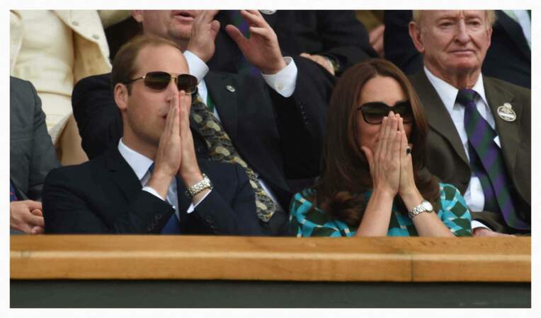 Le prince William et Kate Middleton lors de la finale  du tournoi de tennis Wimbledon à Londres, le 6 juillet 2014.
