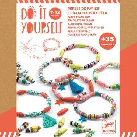  Do It Your Self, perles de papier et bracelet à créer, DJECO, 15€