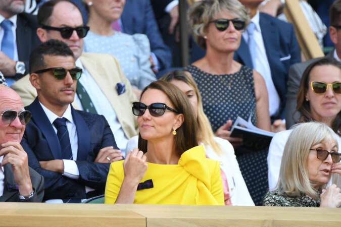 La duchesse de Cambridge , attentive lors de la finale dames de Wimbledon.