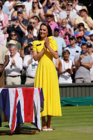 La duchesse de Cambridge s'est rendu sur le court pour la cérémonie d'après match