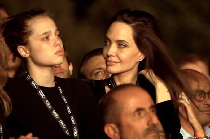 Angelina Jolie a porté un regard attentif et aimant sur sa fille Shiloh au concert de Måneskin, au "Circo Massimo", à Rome, le 9 juillet 2022.