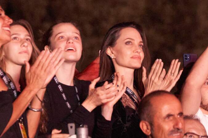 Shiloh, la fille d'Angelina Jolie, a pleinement profité du concert de Måneskin, au "Circo Massimo", à Rome, le 9 juillet 2022.