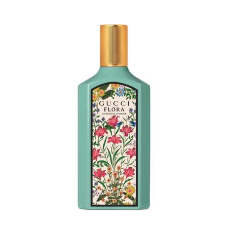 L’eau de parfum Flora Gorgeous Jasmine, Gucci, 68€ (les 30ml) 