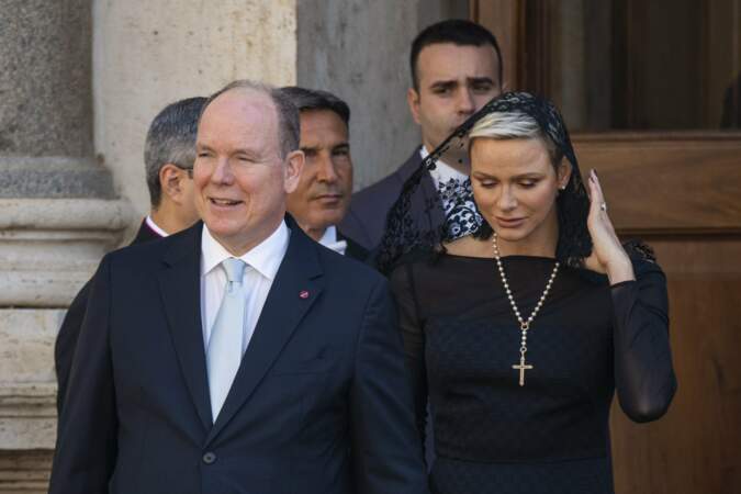 Le prince Albert de Monaco accompagné de son épouse Charlene au Vatican le 20 juillet 2022