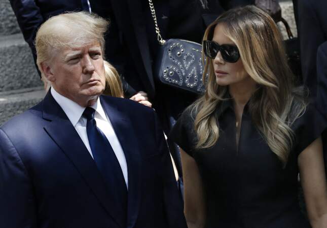 Melania Trump a soutenu son mari Donald Trump durant les funérailles.