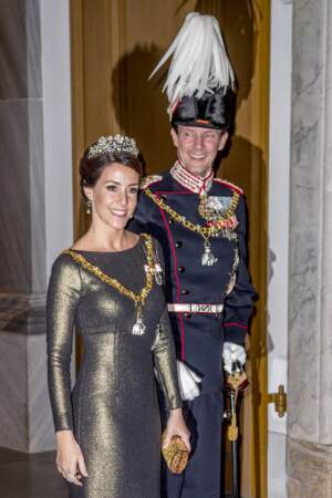 Le prince Joachim et la princesse Marie de Danemark à la soirée du Nouvel An au Palais d'Amalienborg à Copenhague le 1er janvier 2017.